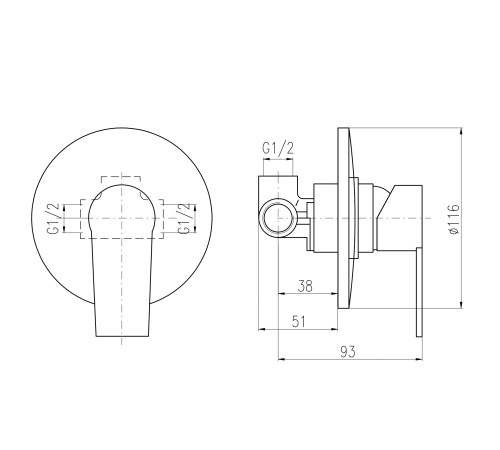 Смеситель для душа Rav Slezak Colorado CO183LZ, золото