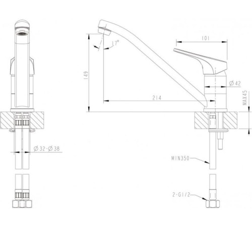 Смеситель для кухни Bravat Drop-D F748162C-1, хром