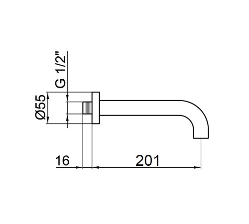Излив Webert Elio AC0371015, хром