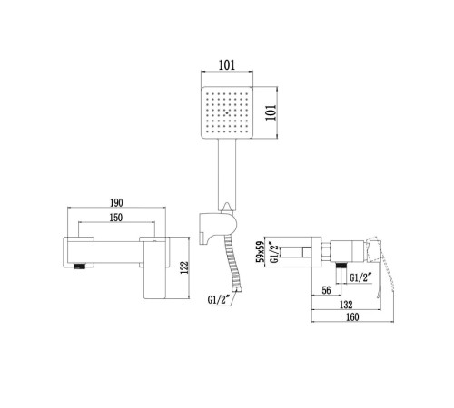 Смеситель для душа Fmark FS8603, сатин