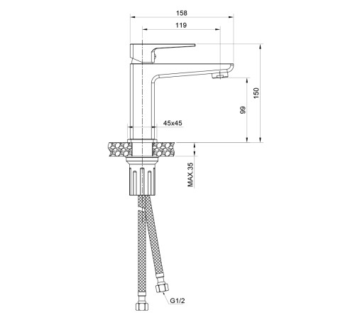 Смеситель для раковины WesnaArt NARCIS NAR06-210-25100, хром