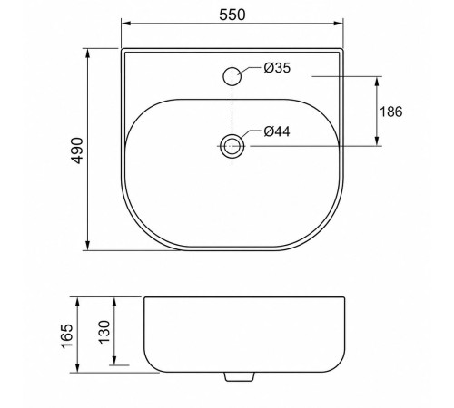 Раковина чаша GAPPO (55 см) GT501, белый