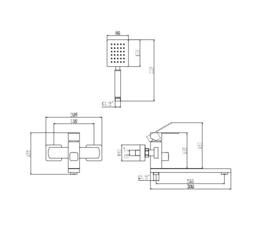 Смеситель для ванны Fmark FS8124, сатин
