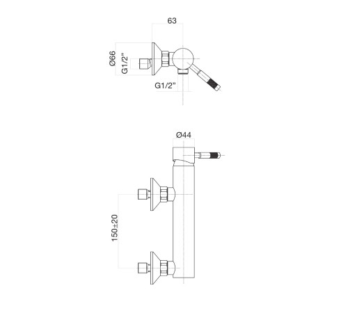 Смеситель для душа Fiore XENON 44NN5170, черный