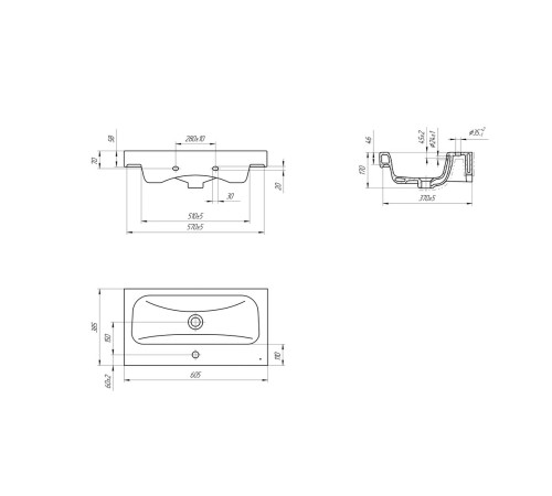 Раковина Cersanit MODUO SLIM UM-MOD60SL/1, 60 см