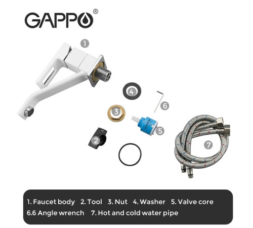 Смеситель для кухни GAPPO G4517-8, белый