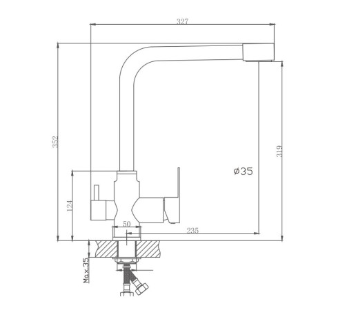 Смеситель для кухни Haiba HB76802, сталь