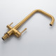 Смеситель для кухни с подключением фильтра Shevanik S528G, золотой сатин