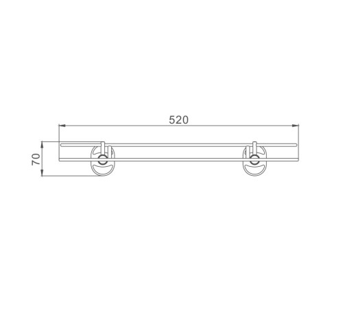 Полка стеклянная Haiba HB1907-1, хром