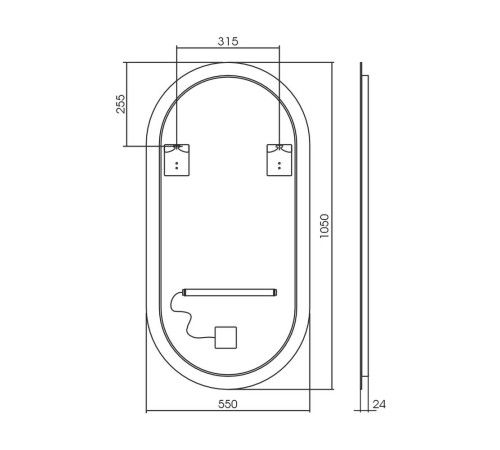 Зеркало Silver Mirrors Viva 550х1050 (cенсорный выключатель) гор/верт