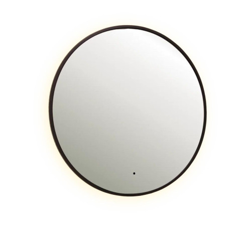 Зеркало Dreja SHINE 80х80 см, метал. рама, черный, беск. сенсор,  LED-подсветка, диммер