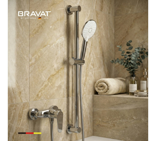 Смеситель для душа с гарнитуром BRAVAT F9809940CP-B-SW, хром