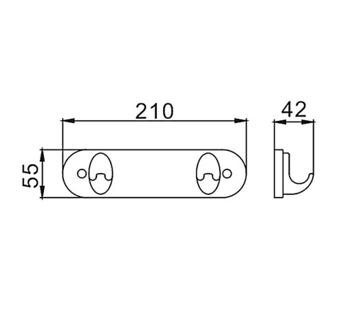 Планка с крючками FRAP F1505-2, хром