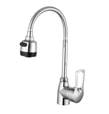 Смеситель для кухни с гибким изливом и режимом душ FRUD R42055-1, хром
