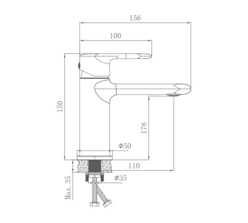 Смеситель для раковины Haiba HB10564 хром