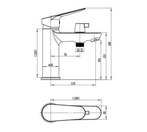Смеситель на борт ванны ESKO KZ53/KZ53A, хром
