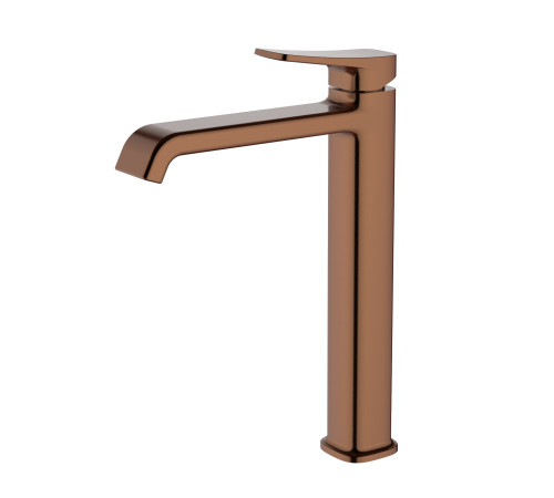 Смеситель для раковины высокий BELZ B11793-2, брашированное розовое золото