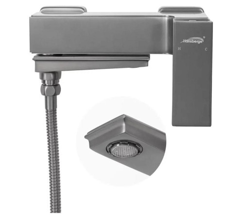 Смеситель для ванны Hansberge H4070BG, графит