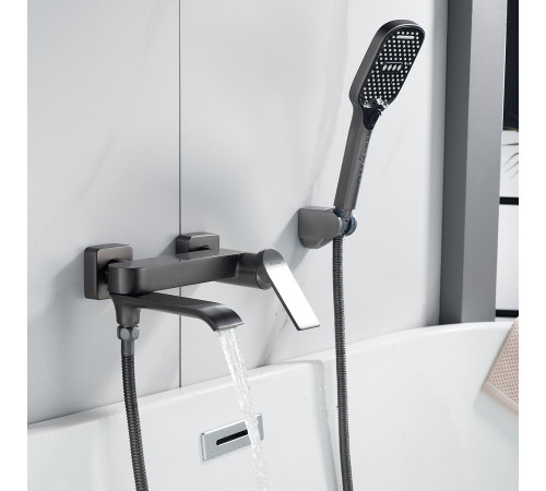 Смеситель для ванны Shevanik S4102T, оружейная сталь