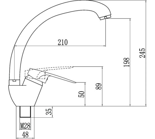 Смеситель для кухни Fmark FM4104H, черный