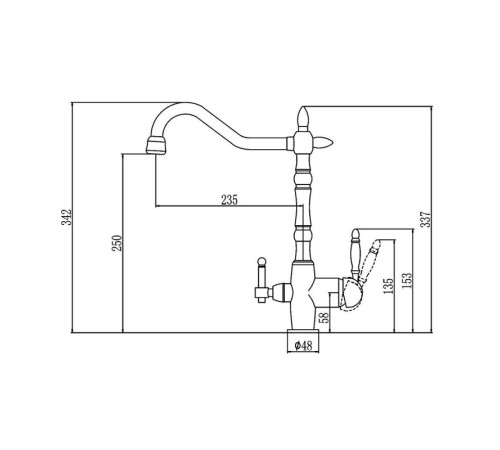 Смеситель для кухни с подключением к фильтру Savol S-L1803B, золото