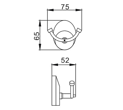 Крючок для ванной комнаты двойной FRAP F1605-2, хром