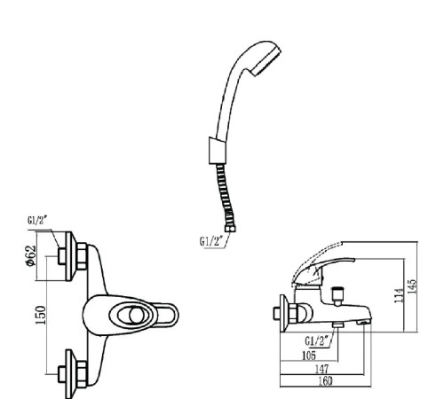 Смеситель для ванны Fmark FM3203, хром