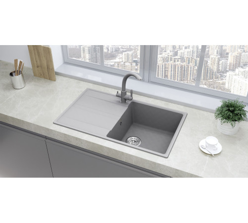 Кухонная мойка Ulgran Quartz Prima 850-05, бетон