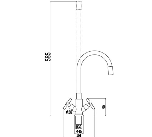 Смеситель для кухни Fmark FS8442H-02, черный