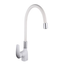 Смеситель для кухни с гибким изливом FRAP F4453-03, белый