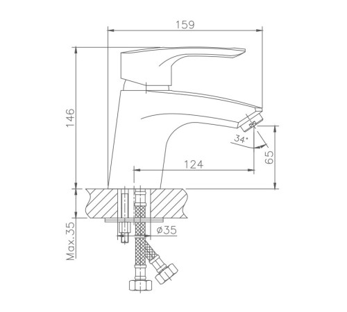 Смеситель для раковины Haiba HB1066, хром