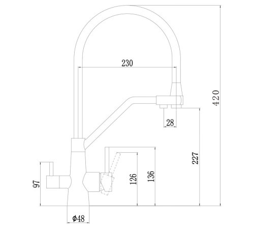 Смеситель для кухни с подключением фильтра воды Fmark FS0662-L01-V2, сатин