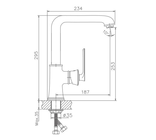 Смеситель для кухни Haiba HB70181-7, черный