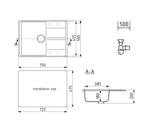 Кухонная мойка Ulgran Quartz Prima 750-02, лен