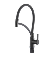 Смеситель для кухни с гибким изливом Fmark FS8244-H, черный