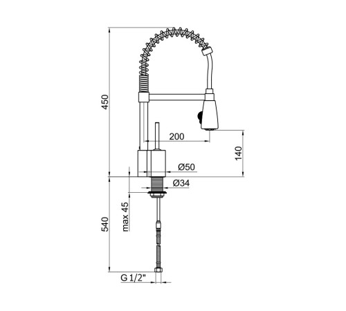 Смеситель для кухни Webert Omega OM920602015, хром