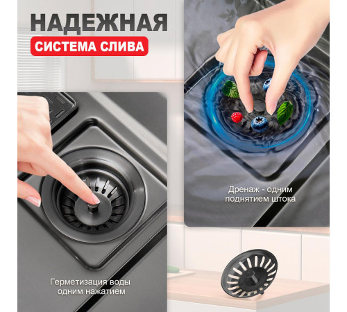 Кухонная мойка Raglo R702.7246.09, графит