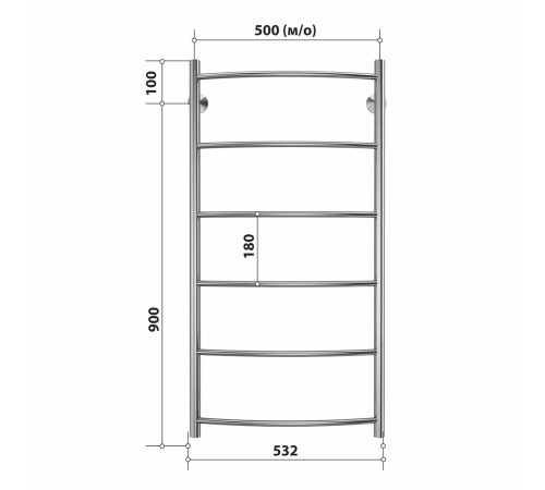 Полотенцесушитель водяной Stelmix 100x50 см, дуга