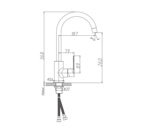 Смеситель для кухни Haiba HB71505, хром