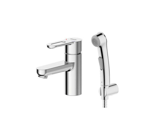 Смеситель для раковины с гигиеническим душем Bravat Stream-D F137163C-1, хром