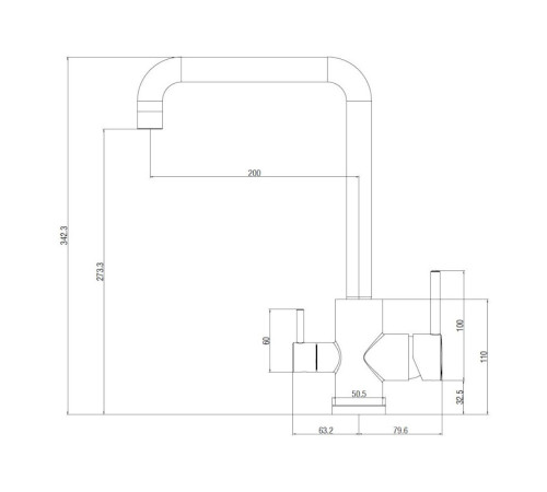 Смеситель для кухни с подключением фильтра Voda Kitchen FW519G, золотой сатин