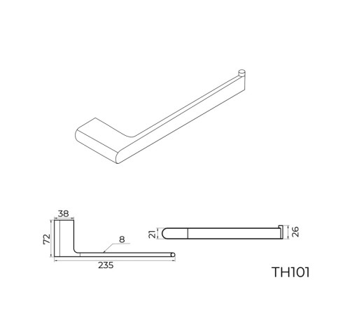 Полотенцедержатель Knotlor TH101C, хром