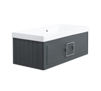 Тумба под раковину подвесная La Fenice Cubo FNC-01-CUB-G-100, серо-зеленая