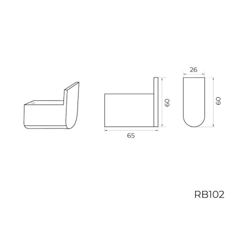 Крючок для ванной комнаты Knotlor RH102C, хром