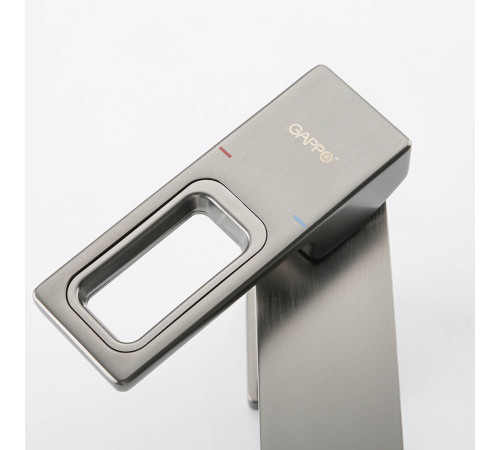 Смеситель для раковины Gappo G1017-9, оружейная сталь