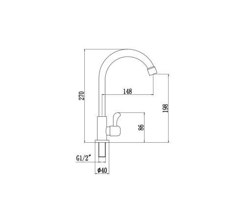 Кран на одну воду Fmark FS12210A, хром