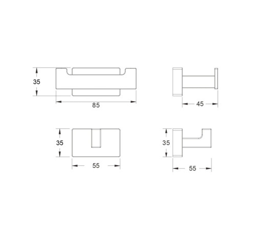 Крючок для ванной комнаты BELZ B90305-2, черный