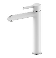 Смеситель для раковины высокий Gappo G1003-18, белый/хром