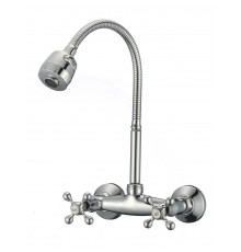 Смеситель для кухни настенный с гибким изливом D-Lin D142810-T, хром