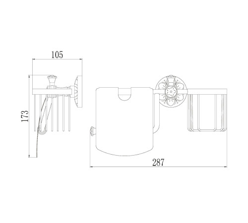 Держатель для туалетной бумаги и освежителя Savol S-L05851B, золото